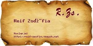 Reif Zsófia névjegykártya
